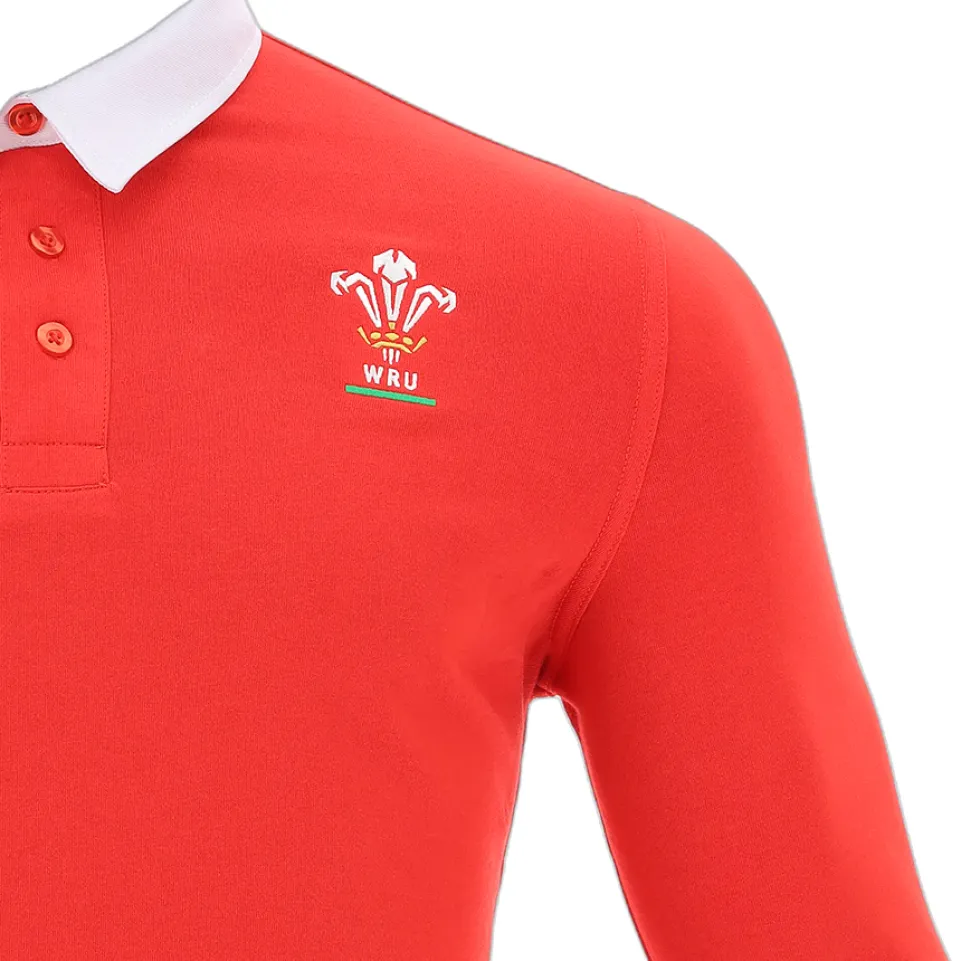 Wales WRU macron Rugby Herren Langarm Trikot 58195692