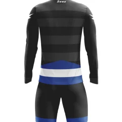 Zeus Argo Torwart Set Langarm Trikot mit Shorts Schwarz Royal