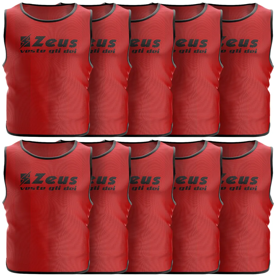 Zeus 10er-Pack Trainingsleibchen Rot