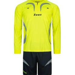 Zeus Herren Schiedsrichter Set Trikot mit Shorts Neon Gelb