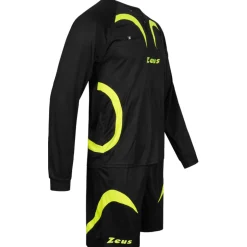 Zeus Herren Schiedsrichter Set Trikot mit Shorts Schwarz