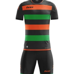Zeus Icon Teamwear Set Trikot mit Shorts schwarz orange grün