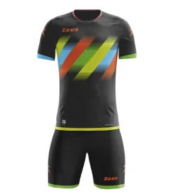 Zeus Icon Teamwear Set Trikot mit Shorts schwarz neon orange