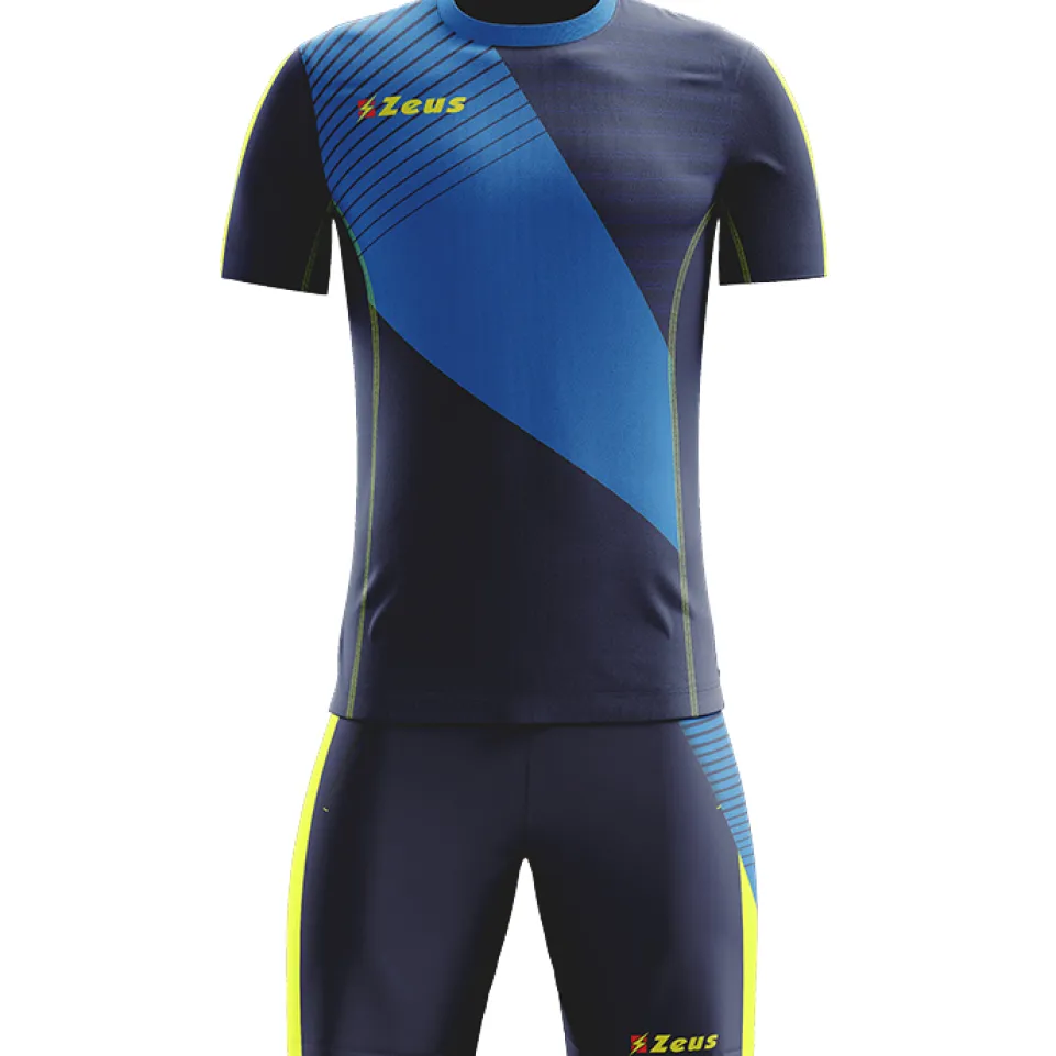 Zeus Kit Alex Herren Trikot-Set mit Shorts royal neongelb