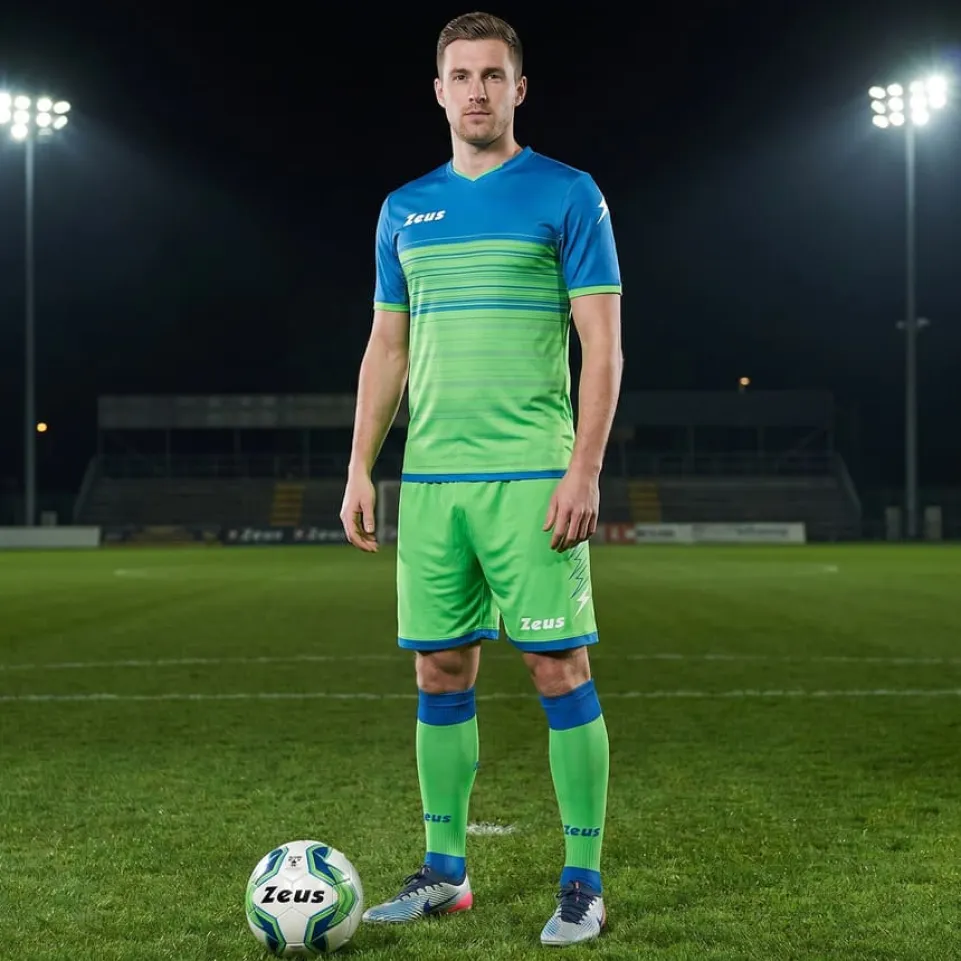 Zeus Kit Elios Trikot-Set + Shorts 2-teilig light royal/verde fluo