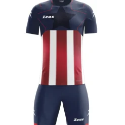 Zeus Kit Hero Trikot-Set mit Shorts blau rot