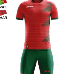 Zeus Mundial Teamwear Set Trikot mit Shorts rot grün