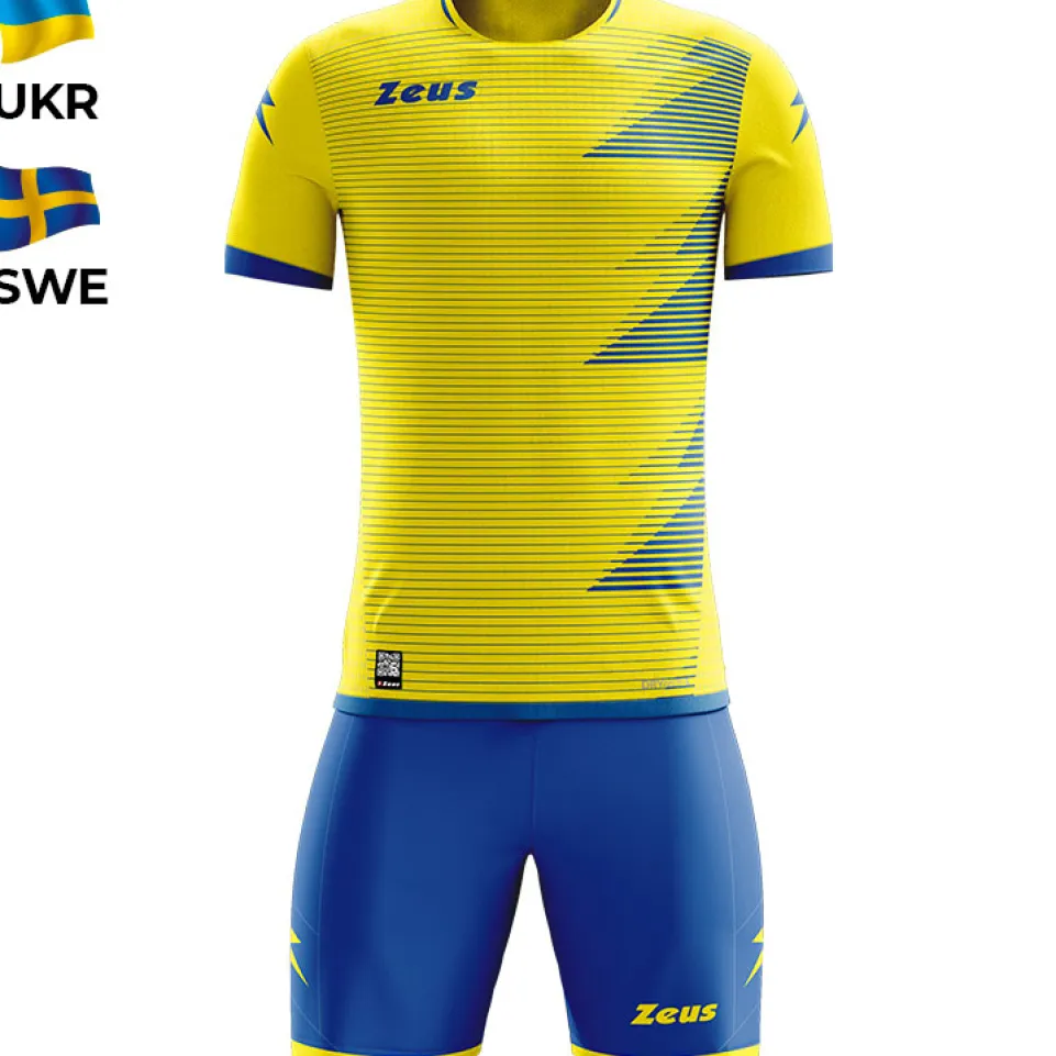 Zeus Mundial Teamwear Set Trikot mit Shorts gelb royal