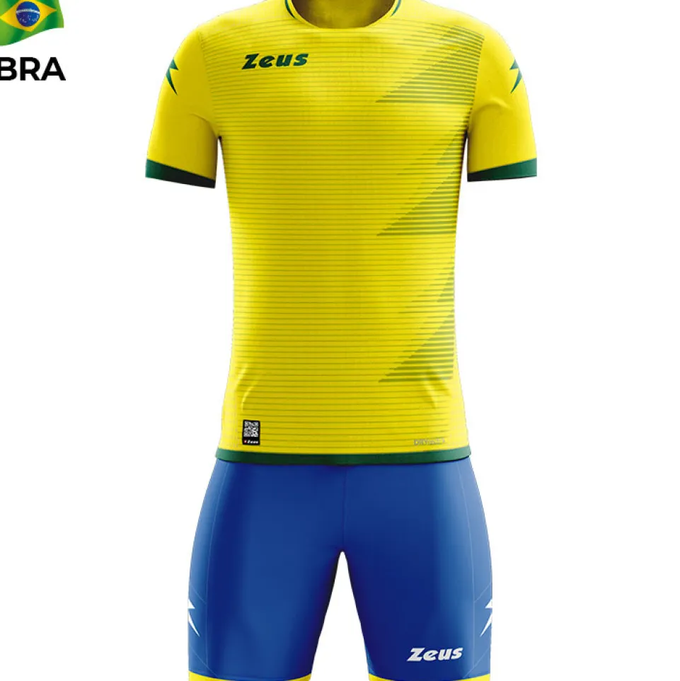 Zeus Mundial Teamwear Set Trikot mit Shorts gelb grün royal
