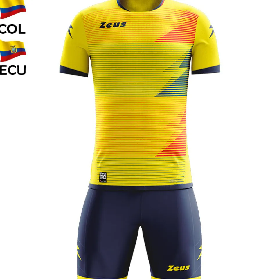 Zeus Mundial Teamwear Set Trikot mit Shorts gelb royal rot