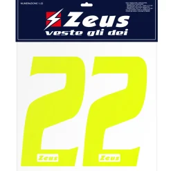 Zeus Nummern-Set 1-22 zum Aufbügeln 25cm Senior neongelb