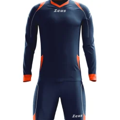 Zeus Paros Torwart Set Langarm Trikot mit Shorts Navy Rot