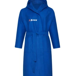 Zeus Unisex Mikrofaser Bademantel blau