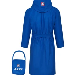 Zeus Unisex Mikrofaser Bademantel blau