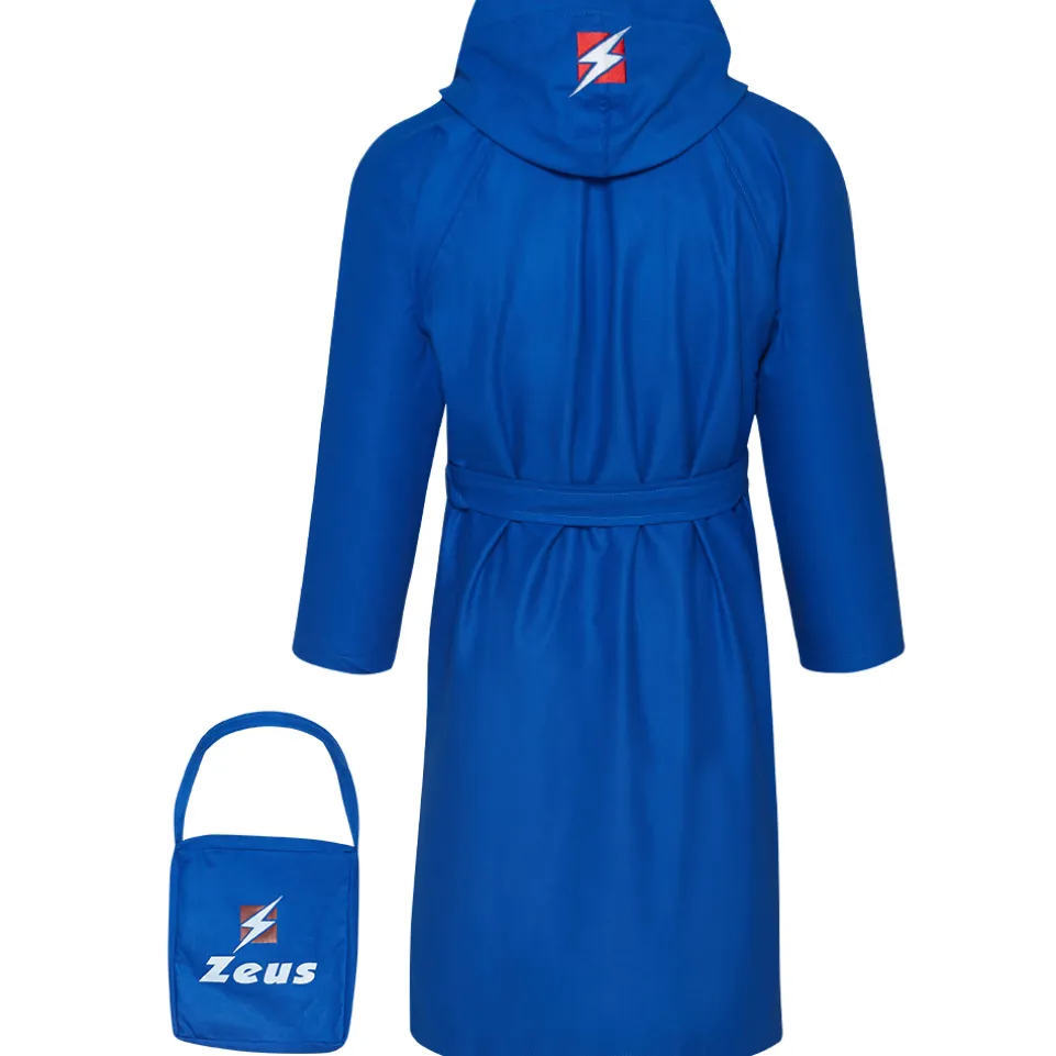 Zeus Unisex Mikrofaser Bademantel blau