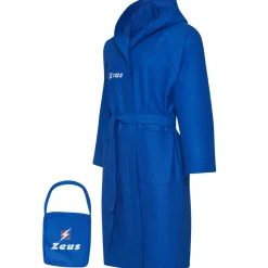 Zeus Unisex Mikrofaser Bademantel blau